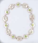 Strerling Silver Round and Square Link Bracelet