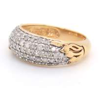 Dazzling Yellow Gold Pave Diamond Dome Ring