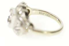 14K White Gold 0.30Ctw Art Deco Diamond Engagement Setting Ring