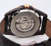 Bulova Sutton Classic Automatic Skeleton Dial Brown Leather Watch
