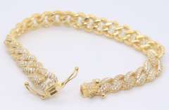 Sterling Silver Cubic Zirconia Curb Link Bracelet