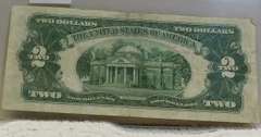 1928-G $2 US Note, lite circ, first yr sm size