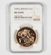 MS70 DPL 1998 Great Britain 5 Sovereign - Graded NGC