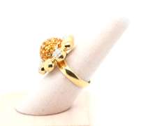 Fantastic 18kt Yellow Gold Citrine and Diamond Flower Style Ring