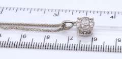 Dazzling White Gold Diamond Cluster Pendant on Chain