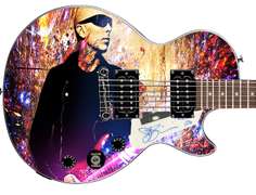 Joe Satriani Autographed Gibson Epiphone Les Paul Photo Graphics Guitar ACOA