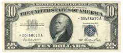 Scarce 1953 Series $10 Silver Certificate STAR NOTE