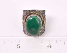 Marvelous Vintage Malachite Ring in Sterling Silver