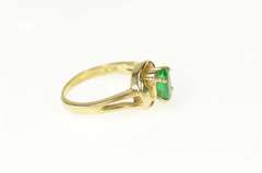 14K Yellow Gold 0.60 Ct Oval Natural Emerald Engagement Ring