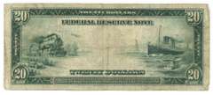 Scarce 1914 Series Large Size $20 Federal Reserve Note (1-A)