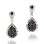 Sterling Silver Champagne Diamond Accent Dangle Earring