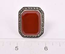 Red Gemstone Ring in Sterling Silver
