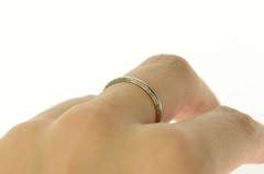 18K White Gold Art Deco Etched Pattern 1.9mm Wedding Band Ring