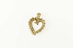 10K Yellow Gold Classic Two Tone Heart Love Symbol Pendant