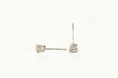 14K White Gold 0.58 Ctw Round Diamond Classic Solitaire Earrings