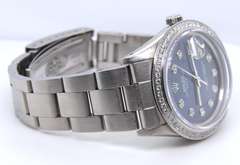 Rolex Oyster Perpetual Date Watch with Blue Dial