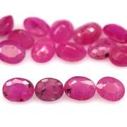 Vivid 6.67ct reddish pink Ruby set from Madagascar
