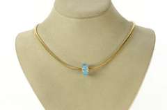 14K Yellow Gold Pandora Murano Blue Glass Swirl Designer Charm/Pendant