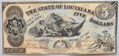 South Kills North $5 State of Louisiana Gem Unc Oct 10 1862 Series Note