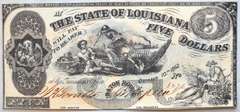 South Kills North $5 State of Louisiana Oct 10 1862 Series Note