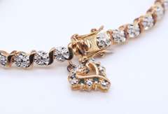 Sterling Silver Gold Plated Bracelet with Heart Charm