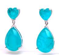 Sterling Silver Green Cubic Zirconia Dangle Earrings
