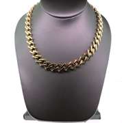 Set of Handmade Italian 14k Gold Contemporary Bracelet and Necklace