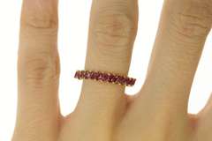 14K Yellow Gold Marquise Natural Ruby Wedding Band Ring