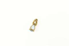 10K Yellow Gold Pear Blue Topaz Diamond Accent Classic Pendant