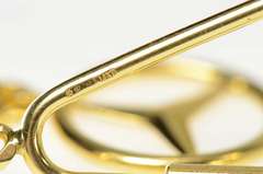 14K Yellow Gold Mercedes Benz Logo Symbol Curb Key Chain
