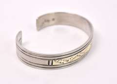Sterling Silver Bracelet with 14K Yellow Gold Accents