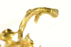 18K Yellow Gold Retro Ornate Pearl Diamond Tree of Life Pin/Brooch