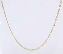 Simple Yellow Gold Figaro Link Chain Necklace