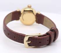 Vintage Omega Ladymatic 18kt Browm Leather Strap Watch