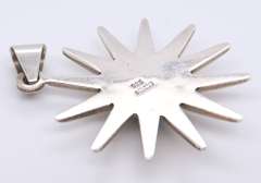 Vintage Sterling Silver Mexico Sun Turquoise Pendant