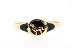 BRAND NEW! Stalking Panther 14k Gold and Onyx Handmade Italian Bangle Bracelet