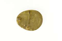 Sterling Silver Ornate Green Apatite Coral Oval Statement Pendant/Pin