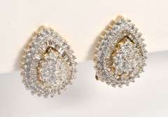 Sparkling Diamond Cluster Earrings