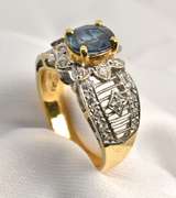 Modern 18k Filigree Sapphire Ring