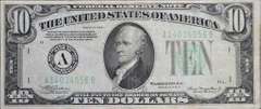 Series 1934A $10 Federal Reserve Note, Circulated.