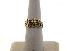 Knotted Channel Set 14k Gold Diamond Ring
