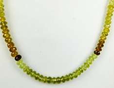 Glistening Peridot & Citrine Faceted Rondelle Necklace
