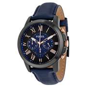 Fossil Black And Blue Dial Chronograph, New In Box.