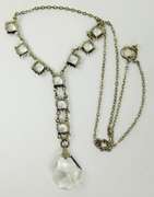 Antique Sterling Crystal Drop Necklace