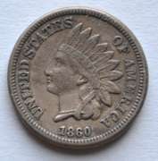 1860 Round Bust Indian Cent