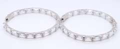 Sterling Silver White Cubic Zirconia Hoop Earrings