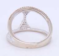 Sterling Silver Open Champaigne Diamond Ring
