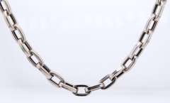 Italian Style White Gold oval Link Chain Necklace