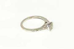 10K White Gold Ctw Diamond Halo Classic Engagement Ring