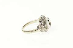 14K White Gold 0.30Ctw Art Deco Diamond Engagement Setting Ring